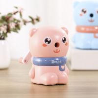 铅笔马克龙色削笔刀小学生手摇自动进铅卡通削笔器儿童刨笔器|小熊-[粉色]可调粗细