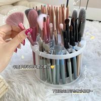 透明梳妆台化妆刷眉笔粉刷口红收纳筒桶笔筒桌面整理化妆品收纳盒|圆形化妆刷收纳桶