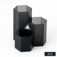 多功能桌面笔筒收纳盒书房书桌化妆品口红眉笔分格收纳筒办公用品|黑色