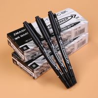 油性勾线笔小双头记号笔马克笔儿童绘画水性勾线笔红蓝黑色标记笔