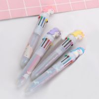 10色按动圆珠笔卡通可爱少女笔创意标记多色笔十色办公手账记号笔