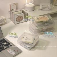 透明卡扣收手账贴纸卡片文具整理收纳盒便携文具盒咕卡贴画分装盒|三款都要 2个[省]