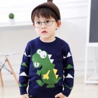 儿童红色毛衣秋冬装2021新款女童加绒打底衫男童加厚针织衫童装潮