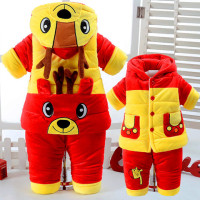 加厚婴儿棉衣秋冬套装男女宝宝棉袄幼儿童冬装棉服0-1-2岁二件套