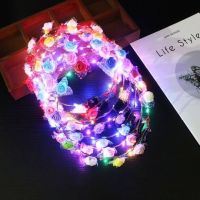 发光花环发箍金丝兔耳朵头饰夜市金丝新款玩具小礼品|10灯泡沫花 10个装