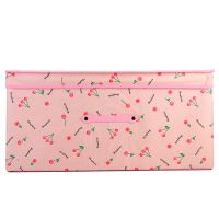 收纳箱大号小号防水收纳箱折叠衣物棉被收纳盒整理玩具储物宿舍|粉色樱桃 中号:长40*宽30*高25厘米