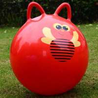 买一送五羊角球手柄球猫耳跳跳球儿童充气玩具加厚瑜伽球