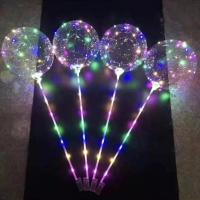 透明波波球带灯发光火闪光夜光球地推卡通儿童球中球|10套 常亮波波球(贴纸款)