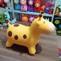 早教音乐跳跳马加大加厚充气玩具蜜蜂兔子恐龙独角兽骑马|150儿歌]黄色长颈鹿[建议2岁以上 不送球[标配充气泵]