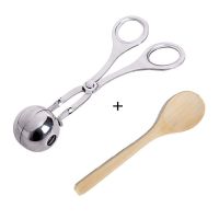 304不锈钢肉丸子制作器虾滑饭团模具厨房做丸子夹家用的工具|1个小号(送1小木勺)