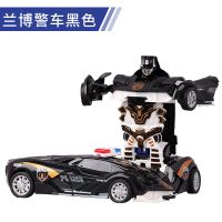 儿童惯性玩具车金刚5 男孩宝宝一键变形小汽车模型撞击越野警赛车|[兰博警车]黑色