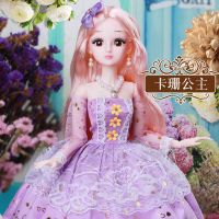 60厘米大芭比娃娃公主一套装单个会说话玩具女孩礼物盒布洋|60厘米(眨眼款)卡珊公主 无音乐:11套礼裙+礼包3+礼盒