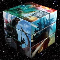 儿童魔方小玩具开发智力减压礼物三阶卡通奥曼魔方|哥斯拉大战金刚