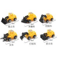 耐摔儿童惯性工程车玩具男孩挖掘机翻斗车搅拌车挖挖土机钩机模型|6只滑行小工程车