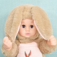 儿童抱睡公仔宝宝会说话的洋娃娃婴儿睡眠布娃娃女孩陪睡娃娃|棕色 12声版本+奶瓶