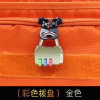 金属迷你密码锁 旅行箱背包行李箱小锁头 健身房储物柜子抽屉挂锁|彩色轮-金色 [mmxs]