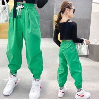 女童裤子春秋2021新款女孩洋气工装裤儿童棉运动长裤儿童束脚裤