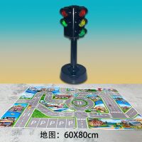 儿童红绿灯交通城市场景大地图回力惯性小汽车玩具男孩1-03-6岁|红绿灯+地图