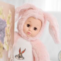 儿童抱睡公仔宝宝会说话的洋娃娃婴儿睡眠布娃娃女孩陪睡娃娃|桃红色 6声版本