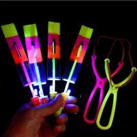 大号发光弹弓飞机 led发光弹射回旋飞机夜市景区儿童玩具|发光弹弓飞箭 5个装