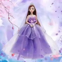 会唱歌的芭比娃娃冰雪公主娃娃换装芭比礼盒女孩玩具娃娃套装|韩纱紫 音乐版娃娃(透明袋包装)