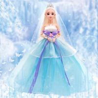 会唱歌的芭比娃娃冰雪公主娃娃换装芭比礼盒女孩玩具娃娃套装|冰雪蓝 12关节娃娃(礼盒)