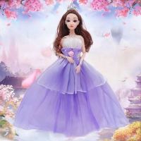 会唱歌的芭比娃娃冰雪公主娃娃换装芭比礼盒女孩玩具娃娃套装|花藤紫 音乐版娃娃(礼盒)