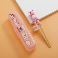 成人训练筷儿童筷子家用 6到12婴儿学习筷2-3-4岁宝宝矫正器大人|miaou牛（暖心粉）+收纳盒-推荐