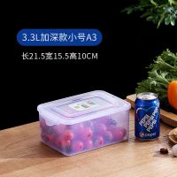 冰箱收纳盒塑料保鲜盒透明带盖饭盒家用食品微波炉碗冷冻冷藏|加深款小号1个(3.3L)A3