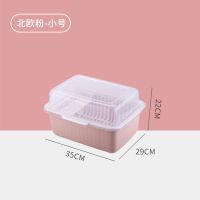 婴儿奶瓶奶粉收纳箱大号宝宝辅食碗整理盒干燥沥水带盖防尘箱子|小号北欧粉