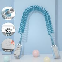 防丢儿童安全绳防走失带牵引绳宝宝防丢失手环溜娃遛娃防丢绳|[感应锁]宫殿蓝-防剪断旋转头 2.0米