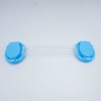 宝宝防夹手抽屉锁儿童安全锁抽屉安全扣柜子冰箱窗户防护安全扣锁|蓝色长锁12个[送10个插座盖]