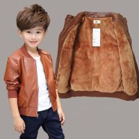 童装男童皮衣外套2021秋冬新款中大儿童休闲加绒加厚宝宝皮衣夹克