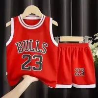 儿童篮球服男童运动速干衣中大童无袖短裤两件套女童夏季背心套装