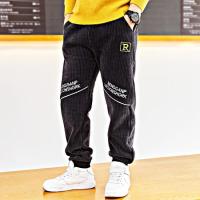 男童条绒裤子春秋宽松运动裤儿童中大童长裤一体绒灯芯绒冬季棉裤