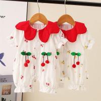 婴儿连体衣夏男女宝宝哈衣服可爱公主洋气满月百天爬服夏装