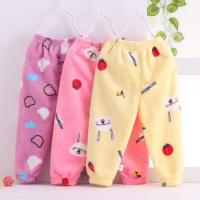 男女宝宝法兰绒长裤婴儿暖暖裤小童外穿保暖加厚加绒裤子秋冬装