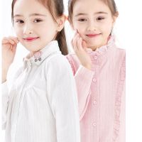女童春夏秋款长短袖2021洋气小女孩棉衬衣儿童女大童春秋校服衣