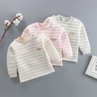 婴儿秋装上衣长袖女宝宝秋衣单件夹棉保暖衣棉打底衫男衣服秋冬