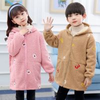 儿童泰迪绒罩衣男女童吃饭衣画画围兜防尘耐脏长袖护衣拉链罩衫