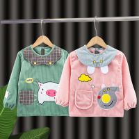 宝宝罩衣儿童反穿衣秋冬倒褂加厚儿童护衣男女防水吃饭围裙围兜