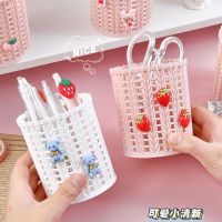 可爱ins仿藤笔筒桌面收纳创意学生笔筒收纳盒多功能文具桶