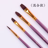 10支装尼龙画笔套装短杆水粉水彩颜料油画丙烯学生用美术扇形排笔