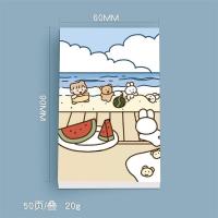 韩系ins风便签纸本fommy萌可爱小女孩卡通森林旅行计划备忘留言本