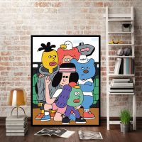 diy数字油画卡通手工填色儿童涂色成人减压装饰画海绵宝宝