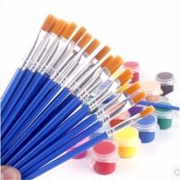 丙烯颜料12色幼儿园diy彩绘工具丙烯套装防水不掉色面具绘画画笔