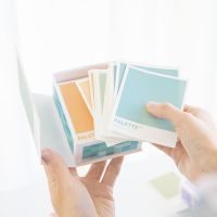 盐系彩色城市色卡便签纸手帐拼贴打底素材手账色便条纸|青苹果+淡咖啡共600张