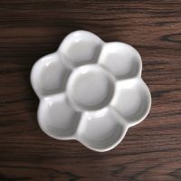 陶瓷调色盘国画颜料梅花盘子大号调色板水粉水彩学生美术用品工具|4寸-直径11.5cm
