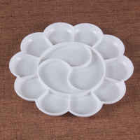 七孔仿瓷调色盘加厚加深梅花调色盘国画水粉水彩颜料调色|塑料调色盘