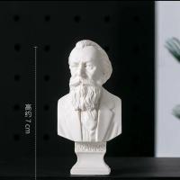 北欧人物雕塑复古素描小头像摆件迷你树脂石膏像摆设艺术装饰品|勃拉姆斯